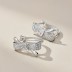 Shiny Zirconia Bow U Hoop Earrings 60200189