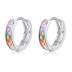 Sparkle Colorful Square Zirconia Hoop Earrings 60200190