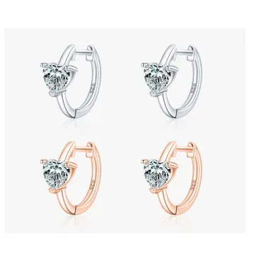 Sparkle Heart Zirconia Hoop Earrings 60200191