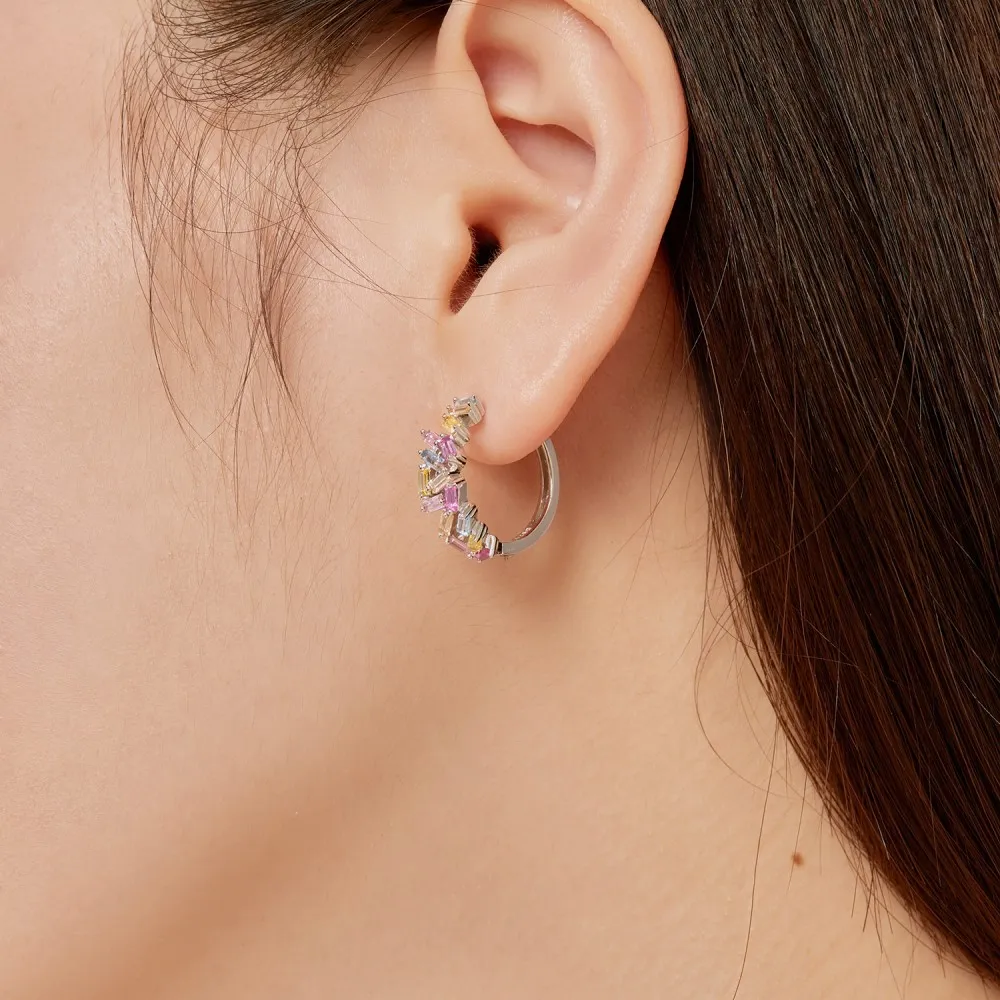 Sparkle Cluster Zirconia Hoop Earring 60200194 - image1