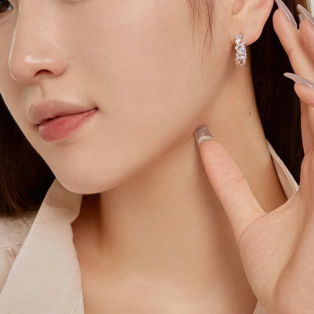 Sparkle Cluster Zirconia Hoop Earring 60200194 - image2