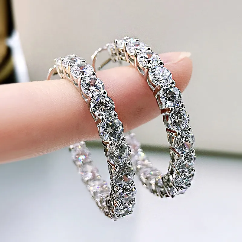 4mm 8A Zirconia French Hoop Earring 60200196 - image2