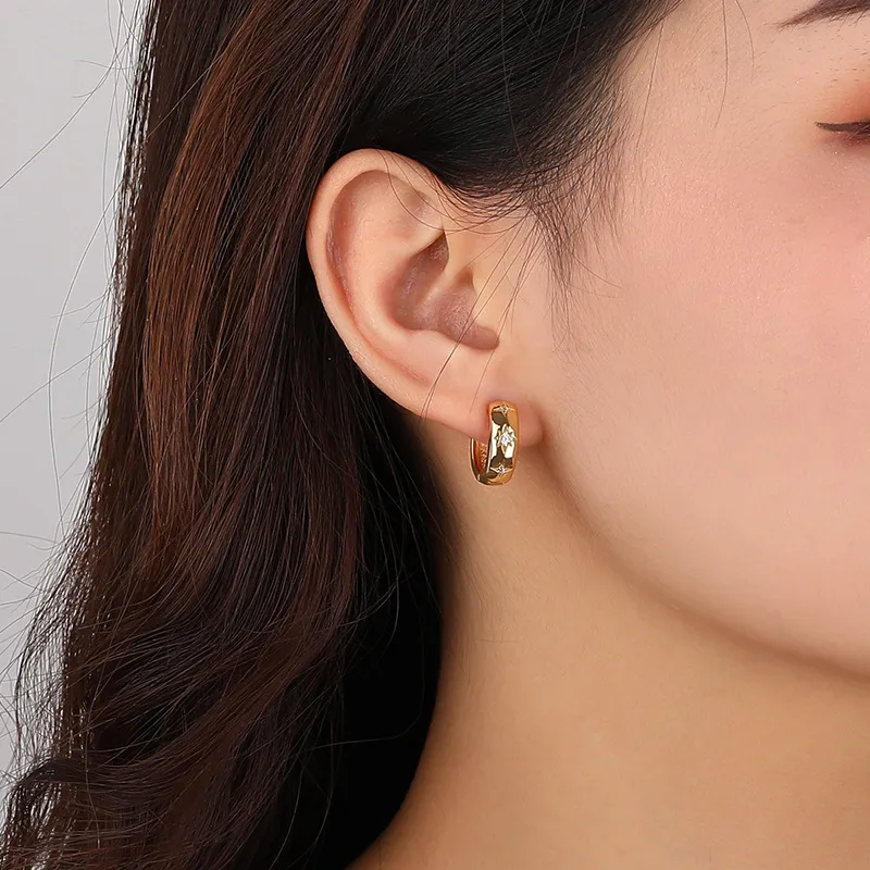 Sparkle Star Zirconia Hoop Earring 60200199 - image1