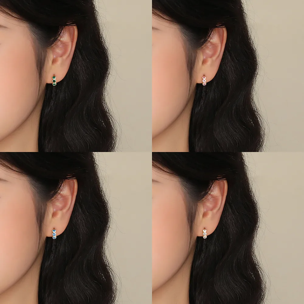 Lovely Heart Zirconia Hoop Earring 60200205 - image1