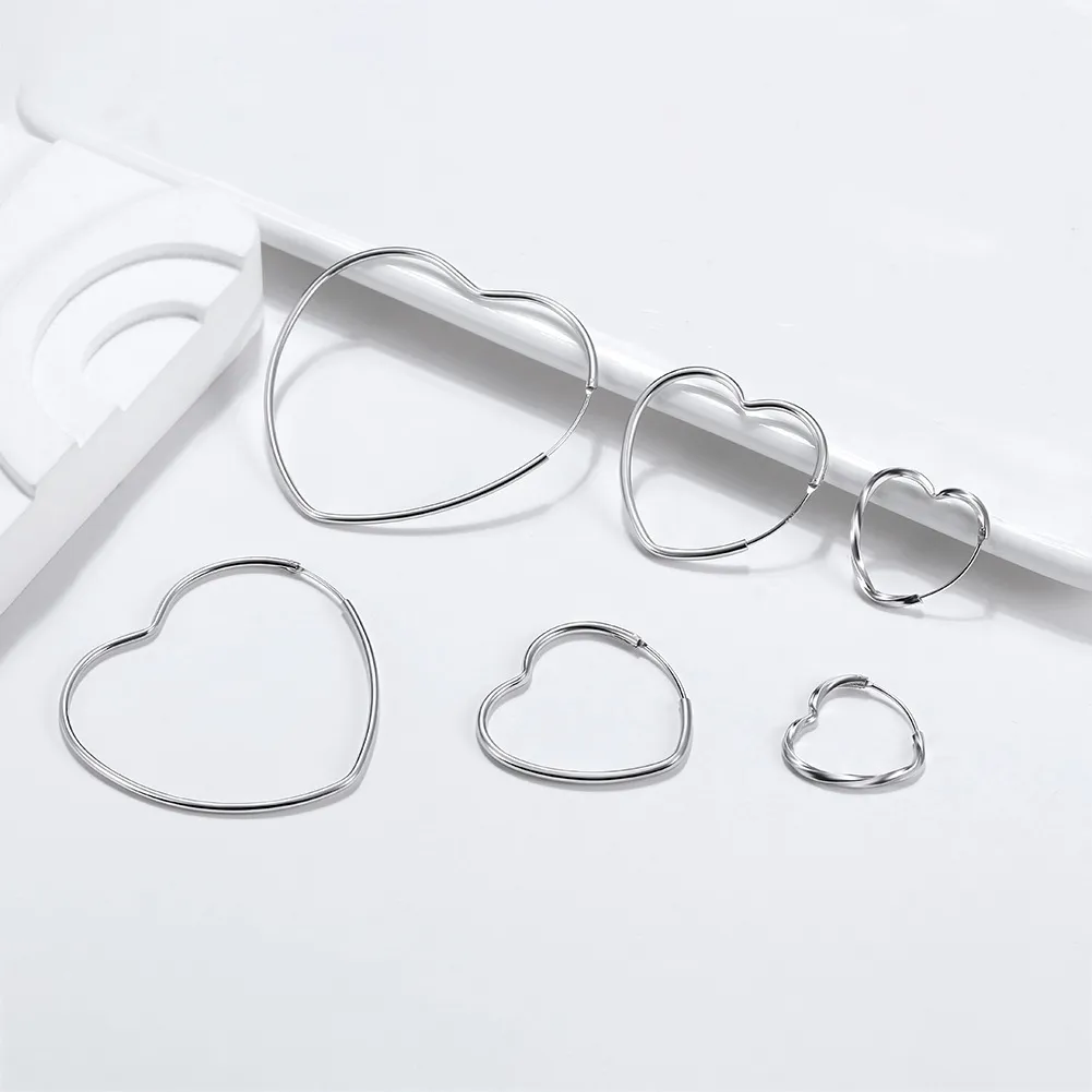 21mm Curved Heart Hoop Earrings 60200211 - image1