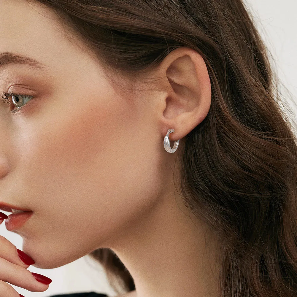Vintage Twisted Lines Hoop Earrings 60200215 - image2