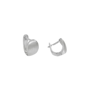 925 Sterling Silver Brushed U-shaped Hoop Earring 60200217
