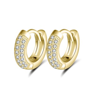 925 Sterling Silver Zirconia Hoop Earring 60200219