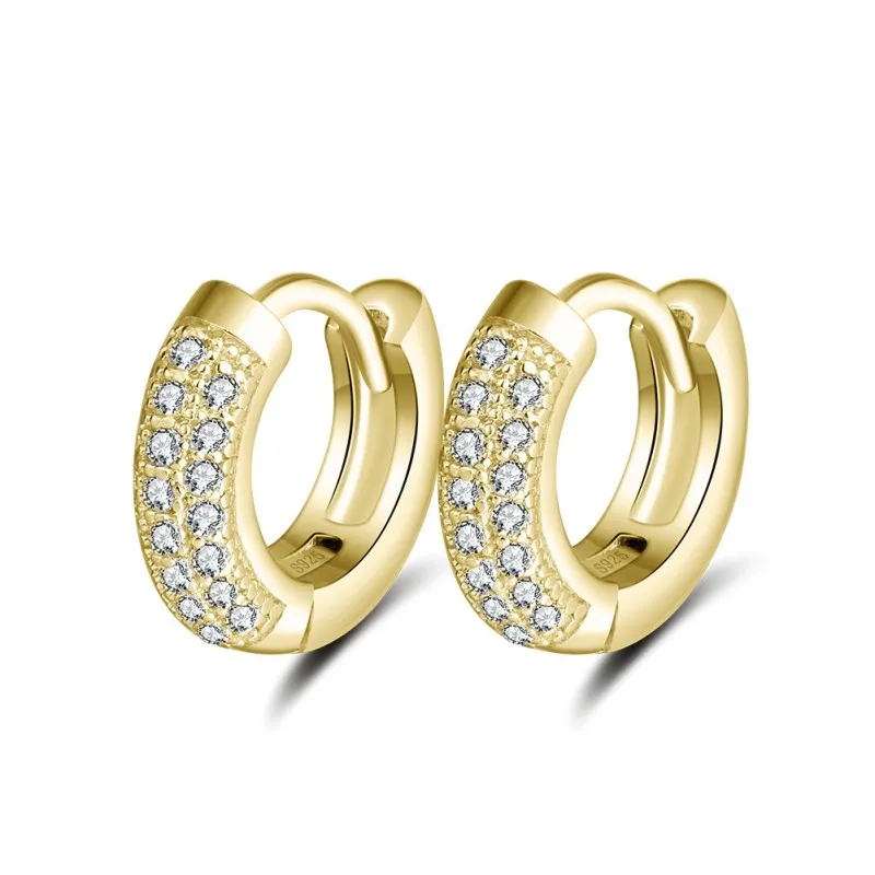 925 Sterling Silver Zirconia Hoop Earring 60200219