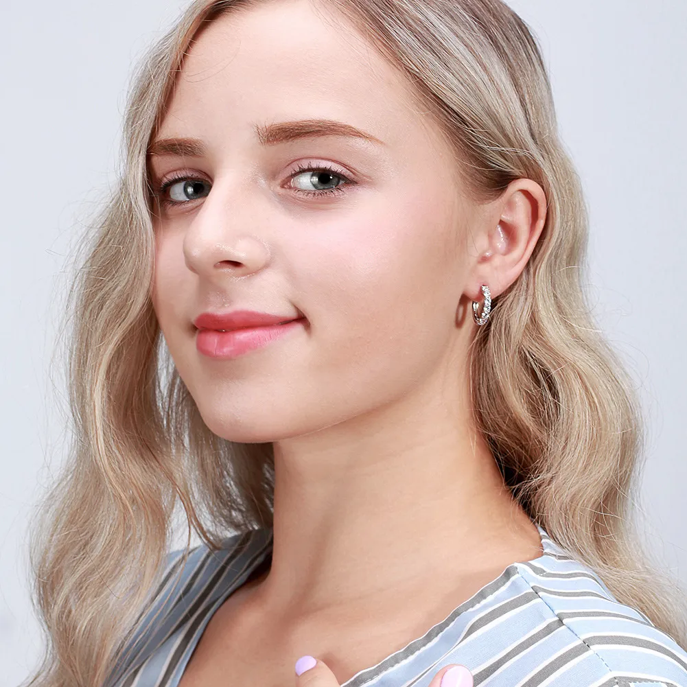 S925 Minimalist Zirconia Hoop Earring 0200220 - image1