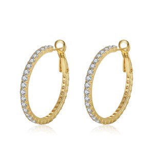 S925 Sparkle Zirconia Big Hoop Earring 60200221
