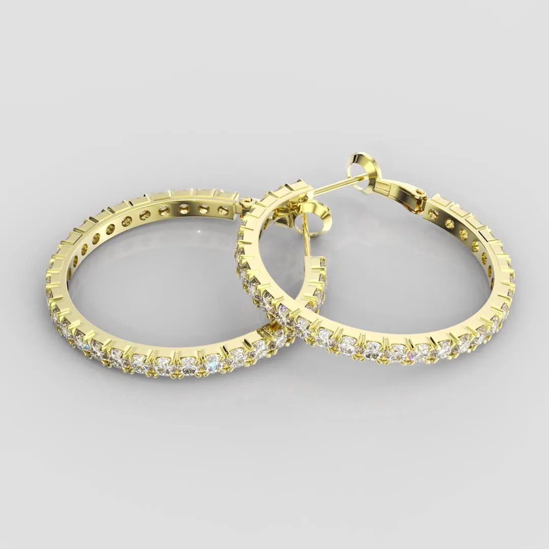 S925 Sparkle Zirconia Big Hoop Earring 60200221 - image2