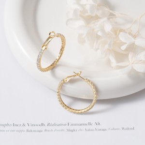 S925 Sparkle Zirconia Big Hoop Earring 60200221
