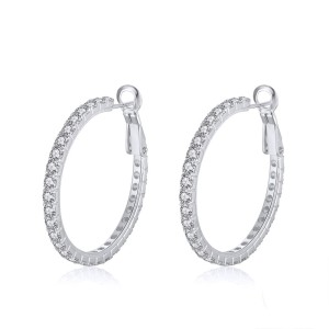 S925 Sparkle Zirconia Big Hoop Earring 60200221