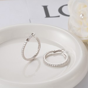 S925 Sparkle Zirconia Big Hoop Earring 60200221