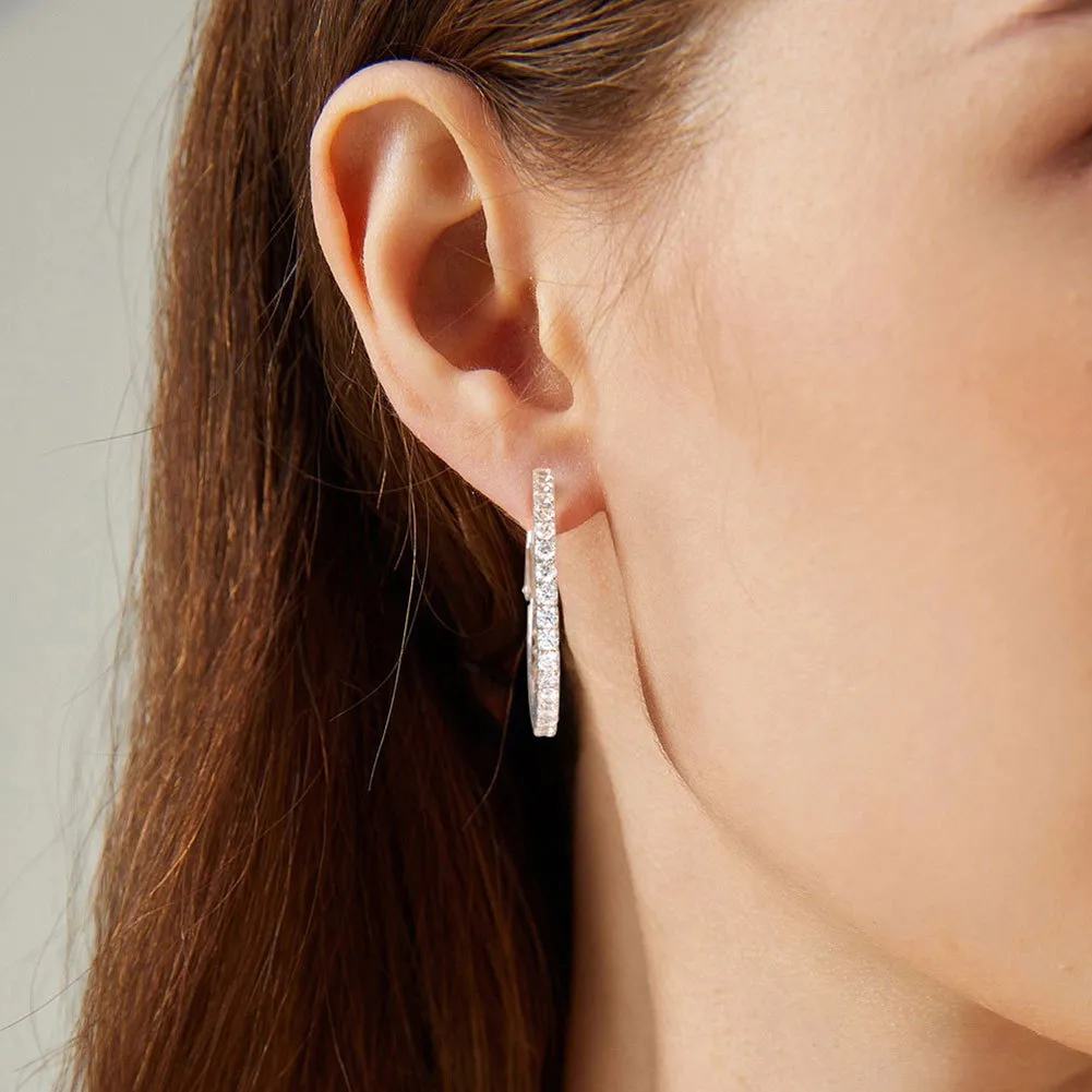 S925 Sparkle Zirconia Big Hoop Earring 60200221 - image1