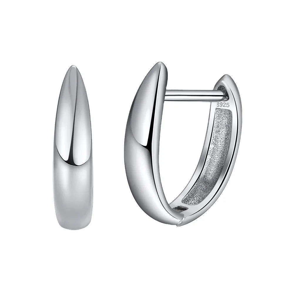 925 Sterling Silver Hoop U-shaped Earring 60200223