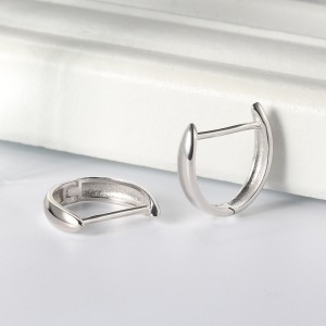 925 Sterling Silver Hoop U-shaped Earring 60200223