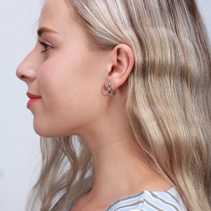 925 Sterling Silver Hoop U-shaped Earring 60200223