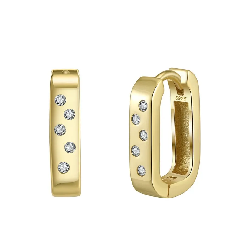 925 Sterling Silver Zirconia Hoop Earring 60200225