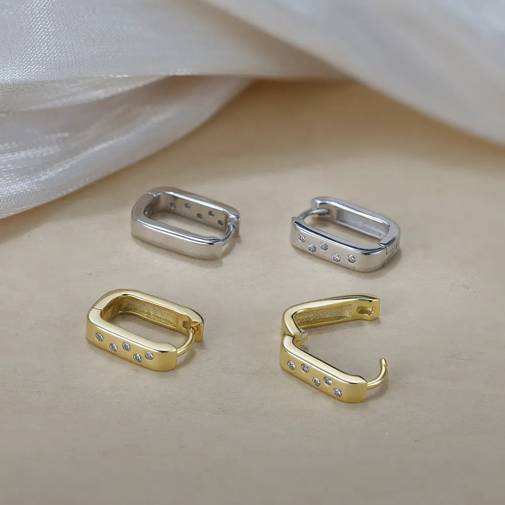 925 Sterling Silver Zirconia Hoop Earring 60200225 - image2