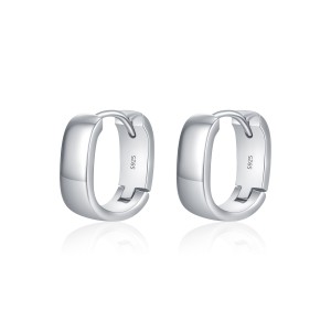 925 Sterling Silver Mirror Hoop Earring 60200228