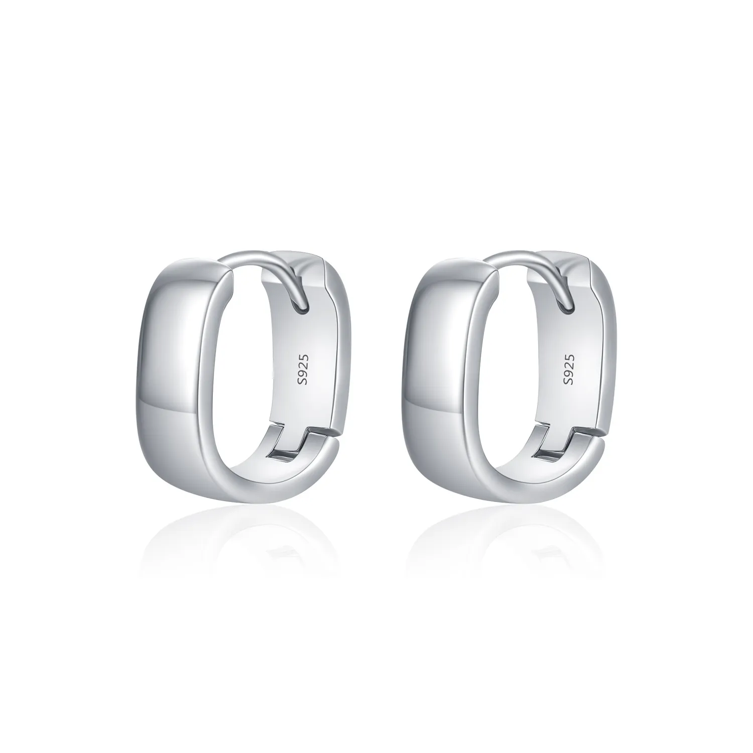 925 Sterling Silver Mirror Hoop Earring 60200228