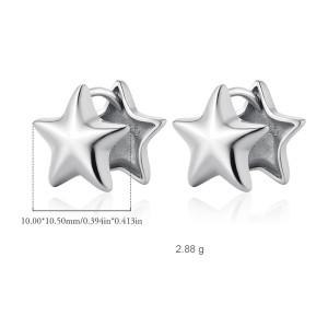 925 Sterling Silver Star Hoop Earring 60200230