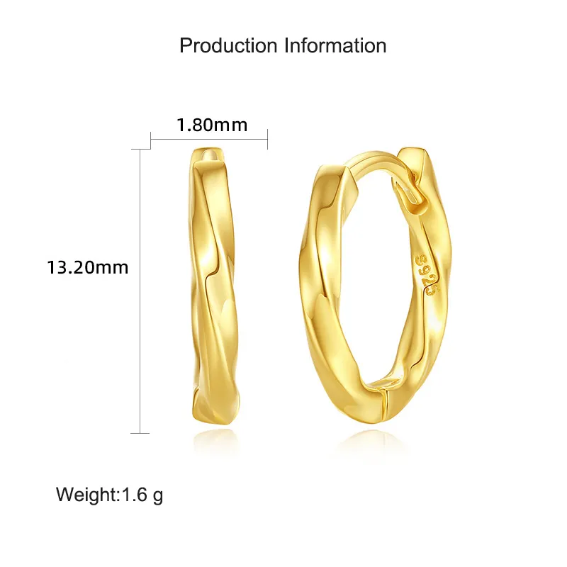 925 Sterling Silver Mobius Strip Hoop Earring 60200233 - image2