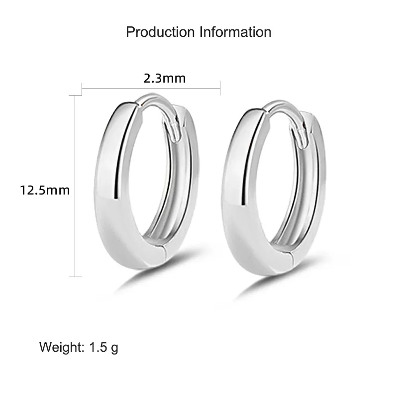 925 Sterling Silver Classic Round Hoop Earring 60200239 - image2