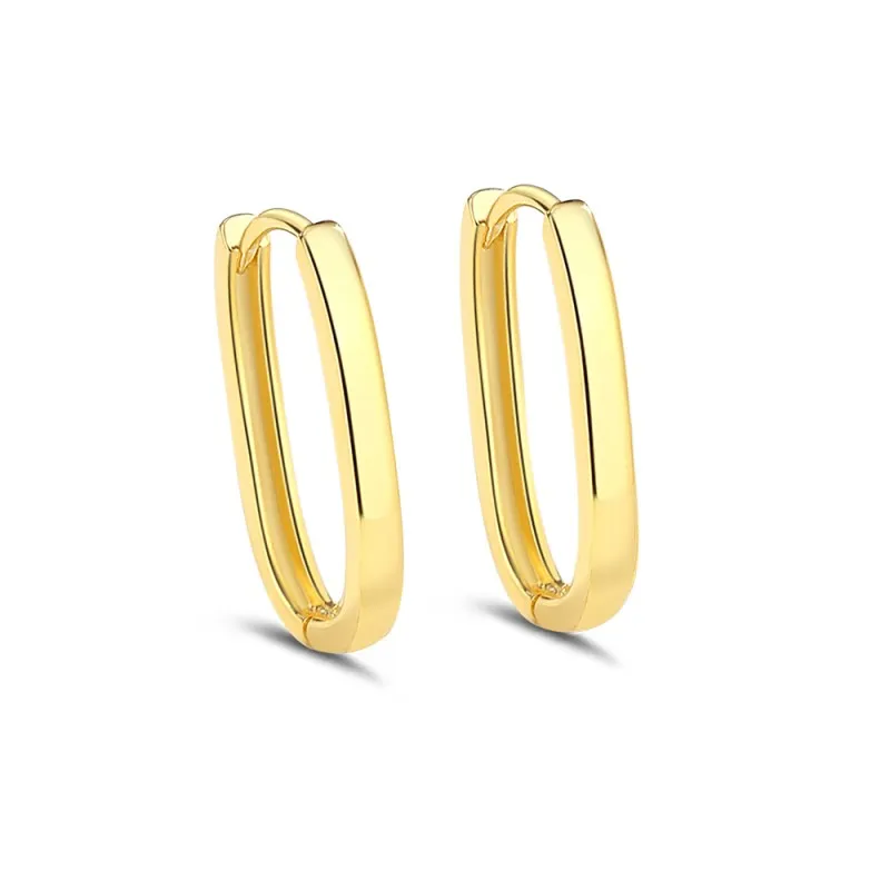 925 Sterling Silver 20mm Long U-shape Hoop Earring 60200240