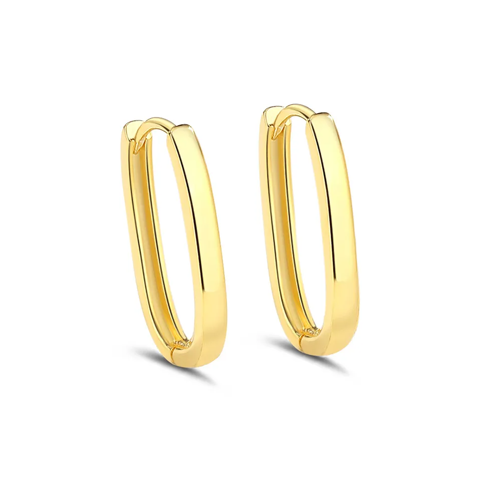 925 Sterling Silver 20mm Long U-shape Hoop Earring 60200240