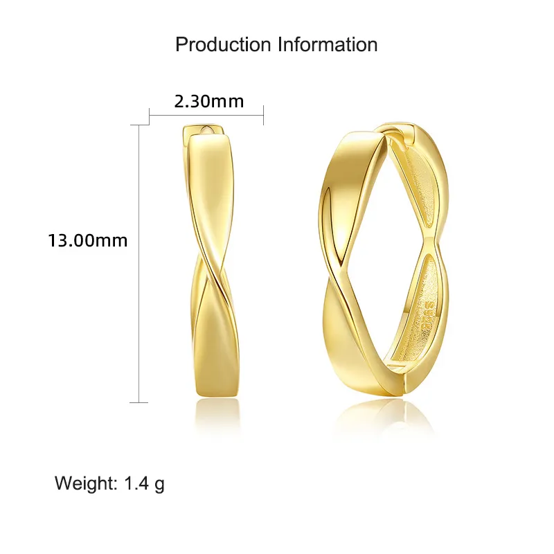 925 Sterling Silver Mobius Strip Hoop Earring 60200247 - image2