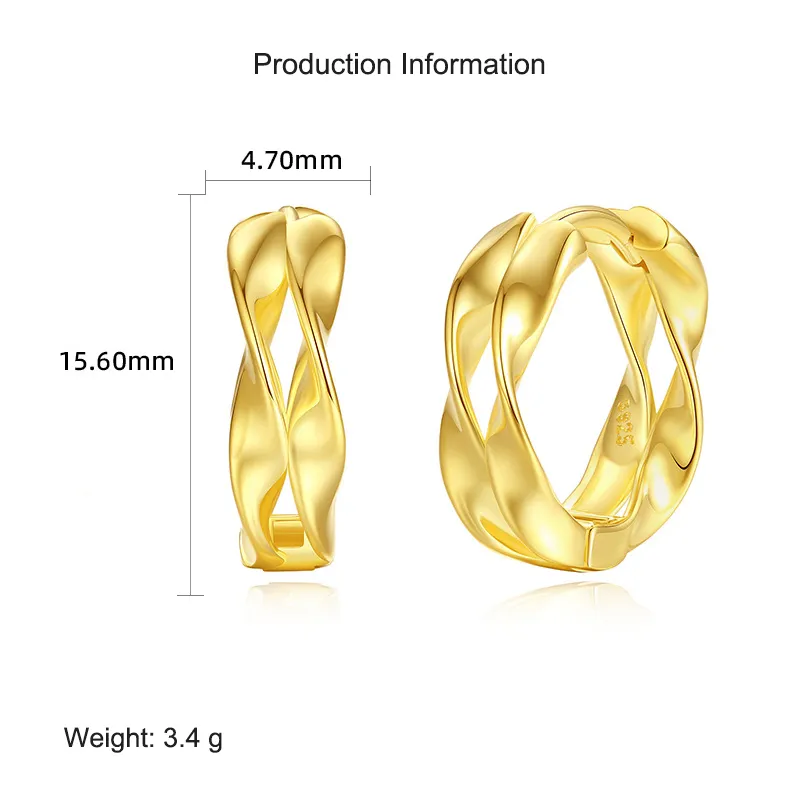 925 Sterling Silver Double Mobius Hoop Earring 60200262 - image2