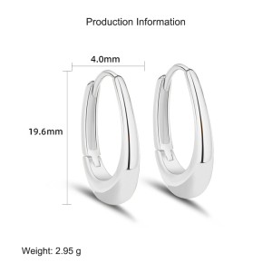 925 Sterling Silver U-shaped Hoop Earring 60200264