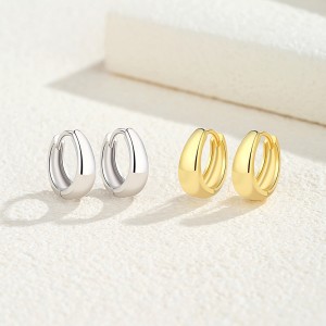925 Sterling Silver C-shaped Hoop Earring 60200268