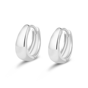 925 Sterling Silver C-shaped Hoop Earring 60200268