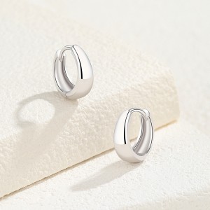 925 Sterling Silver C-shaped Hoop Earring 60200268