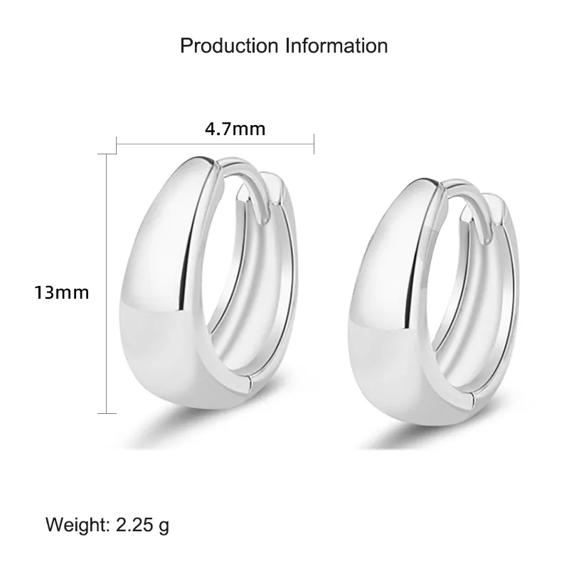 925 Sterling Silver C-shaped Hoop Earring 60200268 - image2