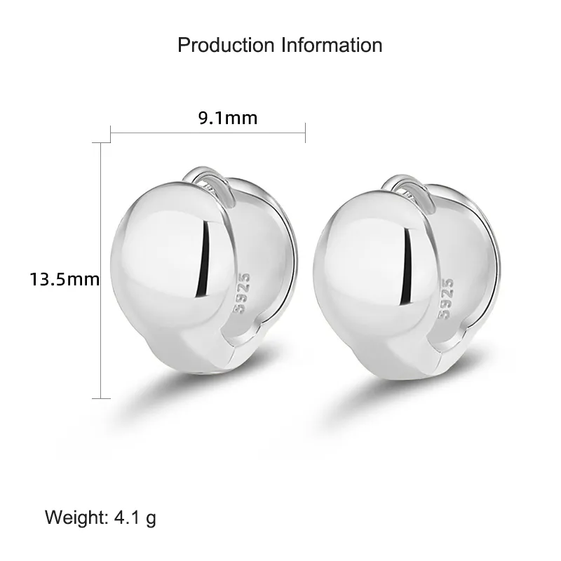 925 Sterling Silver Polished Half Circle Hoop Earring 60200269 - image2