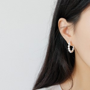 925 Sterling Silver Fresh Water Pearl Hoop Earring 60200270