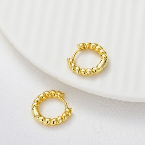 925 Sterling Silver Twisted Rope Hoop Earring 60200277