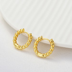 925 Sterling Silver Twisted Rope Hoop Earring 60200277