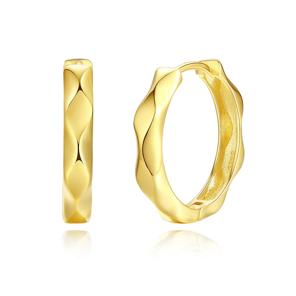 925 Sterling Silver Geometric Hoop Earring 60200279