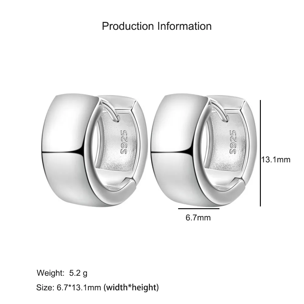 925 Sterling Silver Wide Matte Brushed Hoop Earring 60200280 - image4