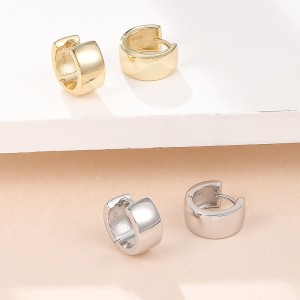 925 Sterling Silver Wide Matte Brushed Hoop Earring 60200280