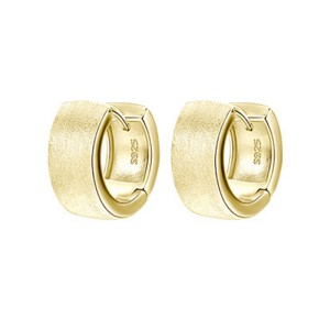 925 Sterling Silver Wide Matte Brushed Hoop Earring 60200280