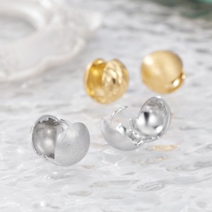 925 Sterling Silver Brushed Matte Sphere Earring 60200281