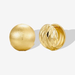 925 Sterling Silver Brushed Matte Sphere Earring 60200281