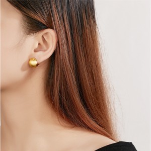 925 Sterling Silver Brushed Matte Sphere Earring 60200281